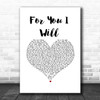 Monica For You I Will White Heart Song Lyric Print