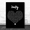 Mundy July Black Heart Song Lyric Print