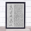 Neil Diamond I've Been This Way Before Grey Rustic Script Song Lyric Print