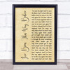 Neil Diamond I've Been This Way Before Rustic Script Song Lyric Print