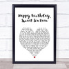 Neil Sedaka Happy Birthday, Sweet Sixteen White Heart Song Lyric Print