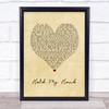 New Found Glory Hold My Hand Vintage Heart Song Lyric Print