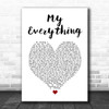 Next My Everything White Heart Song Lyric Print
