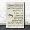 Nickelback Lullaby Vintage Script Song Lyric Print