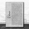 Nicole C Mullen Redeemer Grey Rustic Script Song Lyric Print