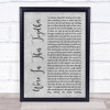 Nine Inch Nails We're In This Together Grey Rustic Script Song Lyric Print