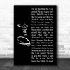 Nirvana Dumb Black Script Song Lyric Print