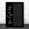 Olivia Lane You Got Me Black Script Song Lyric Print