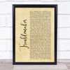 Olly Murs Troublemaker Rustic Script Song Lyric Print