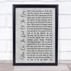 Otis Redding (Sittin' On) The Dock Of The Bay Grey Rustic Script Song Lyric Print