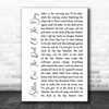 Otis Redding (Sittin' On) The Dock Of The Bay White Script Song Lyric Print