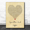 Otis Redding Cigarettes And Coffee Vintage Heart Song Lyric Print