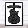 Rick Parfitt Everybody Knows How To Fly Black & White Guitar Song Lyric Music Wall Art Print