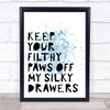 Blue Grease Keep Your Filthy Paws Song Lyric Music Wall Art Print