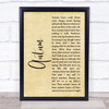 Paolo Nutini Autum Rustic Script Song Lyric Print