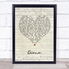 Paolo Nutini Diana Script Heart Song Lyric Print