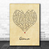 Paolo Nutini Diana Vintage Heart Song Lyric Print