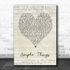 Paolo Nutini Simple Things Script Heart Song Lyric Print