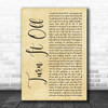 Paramore Turn It Off Rustic Script Song Lyric Print