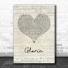 Patti Smith Gloria Script Heart Song Lyric Print