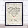 Paul Brandt I Do Script Heart Song Lyric Print