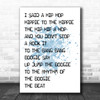 Blue Rappers Delight Black & White I Said Hip Hop Song Lyric Music Wall Art Print