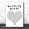 Paul Weller Sweet Pea, My Sweet Pea White Heart Song Lyric Print