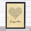 Phil Collins Sussudio Vintage Heart Song Lyric Print