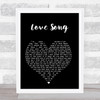 Pink Love Song Black Heart Song Lyric Print