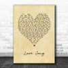 Pink Love Song Vintage Heart Song Lyric Print