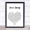 Pink Love Song White Heart Song Lyric Print