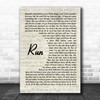 Pink Run Vintage Script Song Lyric Print