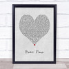 Post Malone Over Now Grey Heart Song Lyric Print