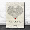 Post Malone Take What You Want Script Heart Song Lyric Print