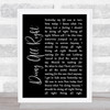 Queen Doing All Right Black Script Song Lyric Print