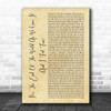 R.E.M It's The End Of The World As We Know It (And I Feel Fine) Rustic Script Song Lyric Print