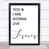 Live Forever Oasis Song Lyric Music Wall Art Print