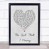 Ray Middleton The Girl That I Marry Grey Heart Song Lyric Print