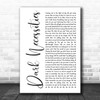 Red Hot Chili Peppers Dark Necessities White Script Song Lyric Print