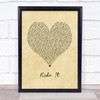 Regard Ride It Vintage Heart Song Lyric Print