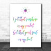 Rainbow Can't Stop The Feeling Justin Timberlake Song Lyric Music Wall Art Print