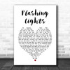 Roadtrip Flashing Lights White Heart Song Lyric Print