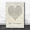 Robbie Williams Soul Transmission Script Heart Song Lyric Print