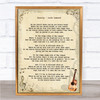 Runrig Loch Lomond Vintage Guitar Song Lyric Print