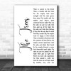 Rush The Trees White Script Song Lyric Print