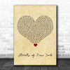 Ryan McMullan Streets of New York Vintage Heart Song Lyric Print