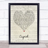 Sam Cooke Cupid Script Heart Song Lyric Print