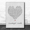 Sam Cooke Wonderful World Grey Heart Song Lyric Print