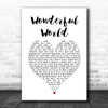 Sam Cooke Wonderful World White Heart Song Lyric Print