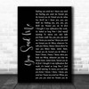 Sam Cooke You Send Me Black Script Song Lyric Print